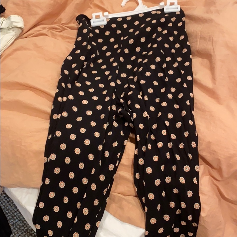 Flare high waisted flower pants